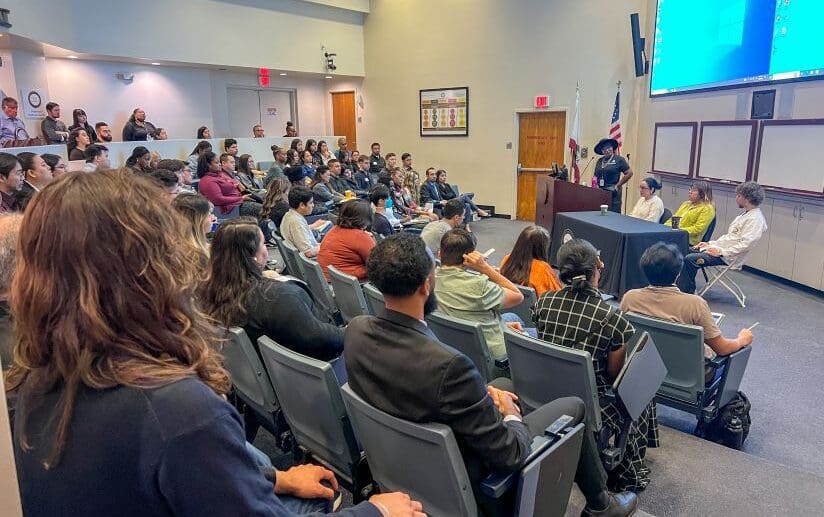 Potential students during the info session in Keck Hall at Discover CDU