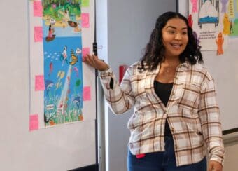CDU student shares her life design map during the First Year Experience presentations