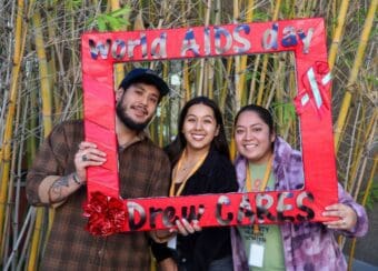 Group photo during the World's AIDS Day event on campus