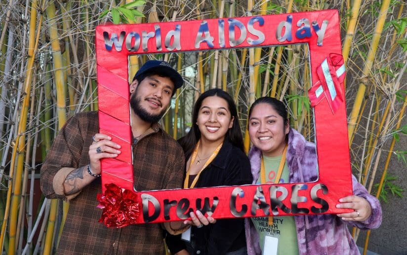 Group photo during the World's AIDS Day event on campus