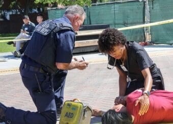 CDU held a simulated mass casualty event on campus, including crisis actors, to create a learning opportunity for students.