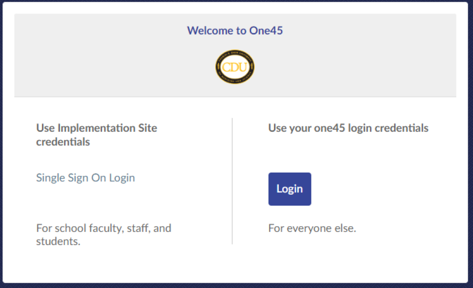 CDU Login for One45