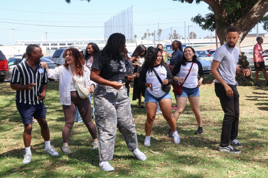 Students dancing