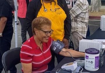 Student with Mayor Karen Bass