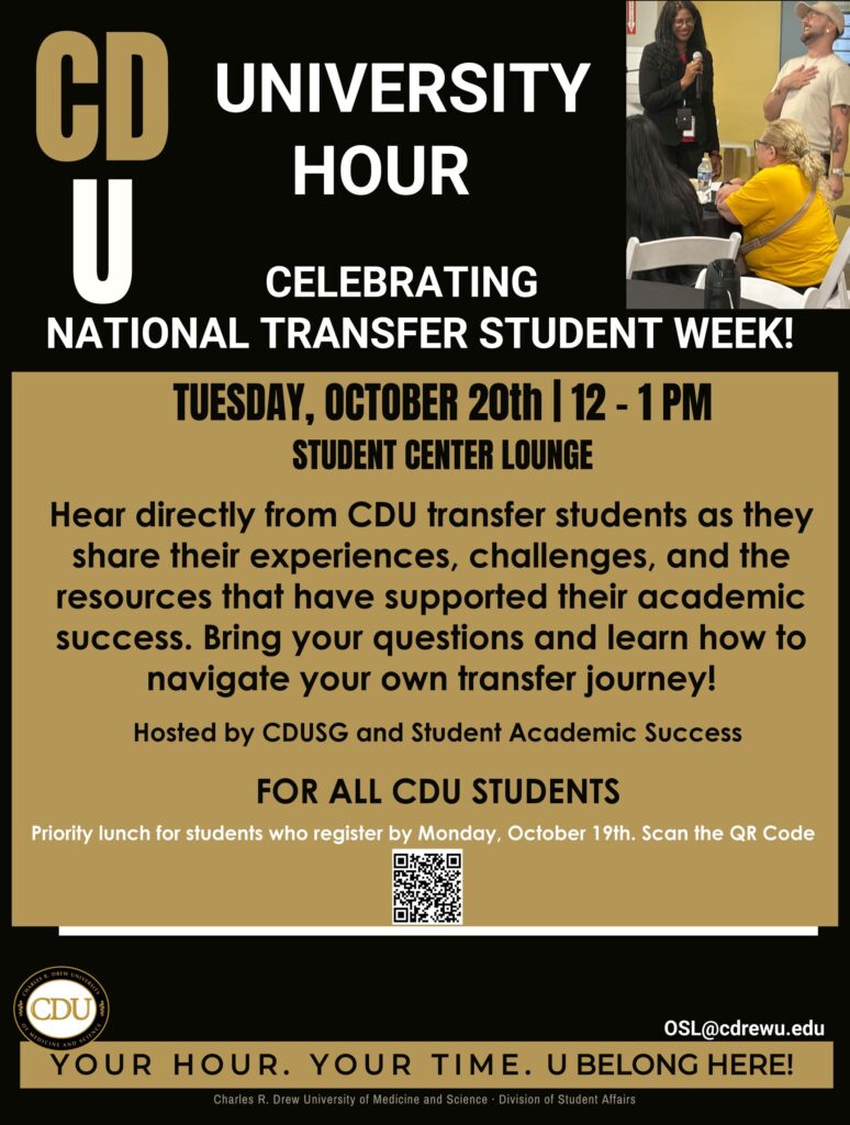 University Hour Celebrating National Student Transfer Week flyer